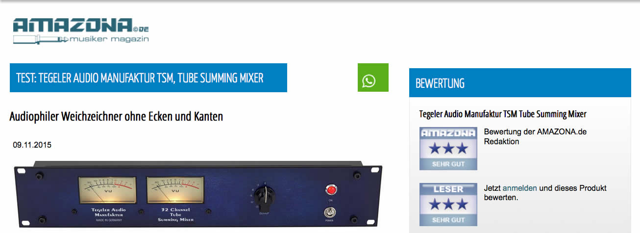 Amazona.de - Review Tube Summing Mixer TSM Amazona.de - Review Tube Summing Mixer TSM
