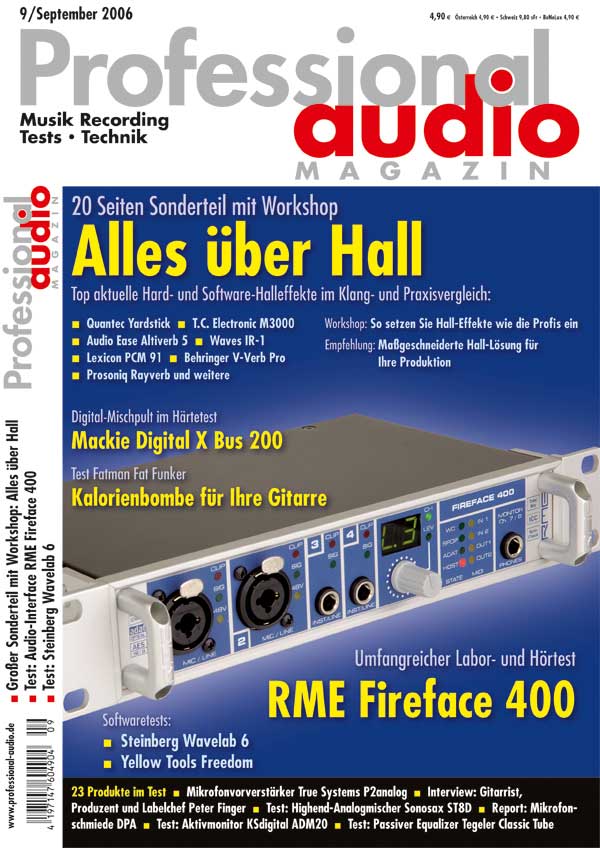 Testbericht zum Classic Tube Equalizer im Professional Audio Magazin 09/2006 Testbericht zum Classic Tube Equalizer im Professional Audio Magazin 09/2006